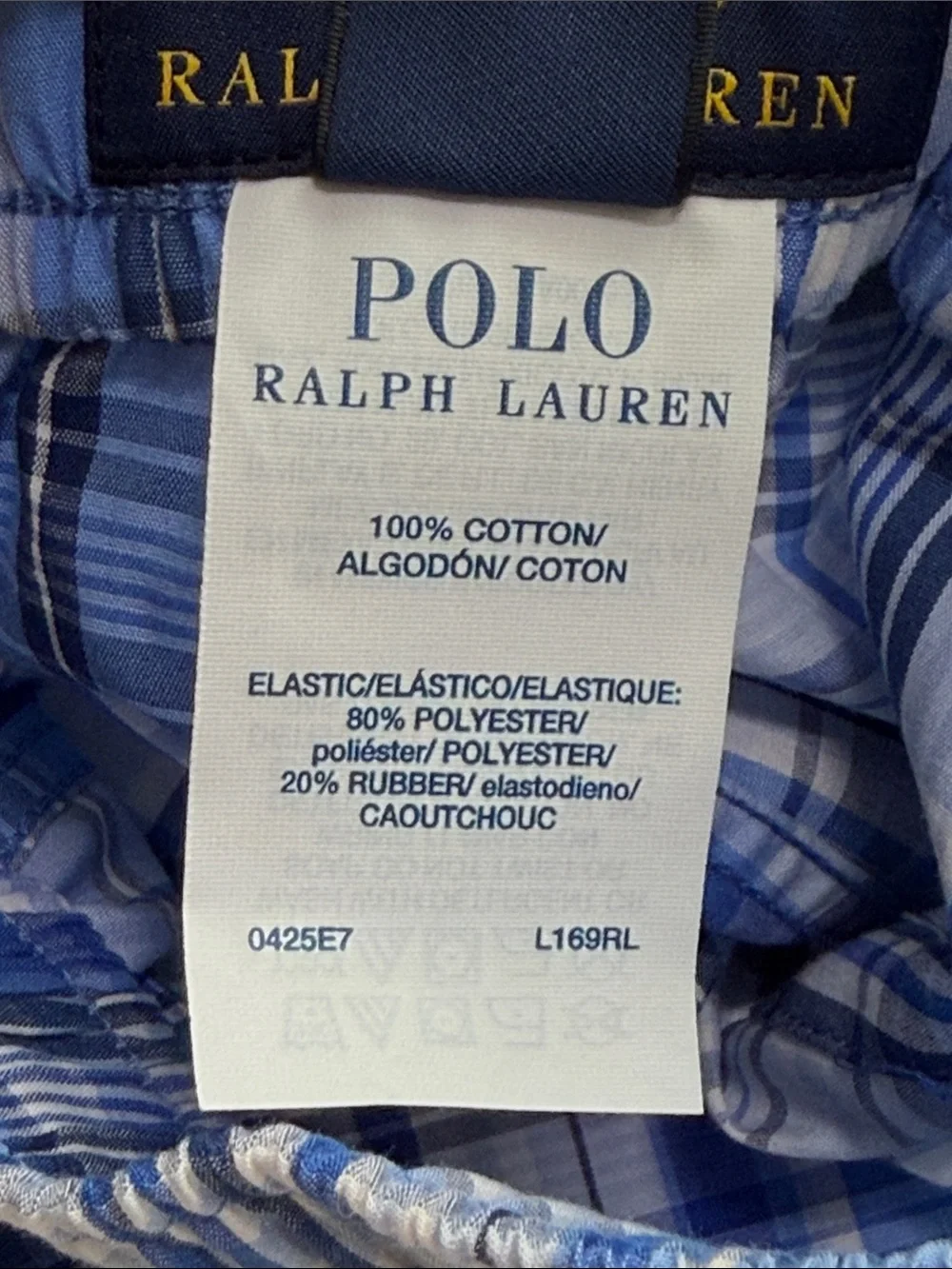 Polo Ralph Lauren Blue Plaid Boxer Shorts Underwear Men’s Sz M NWT